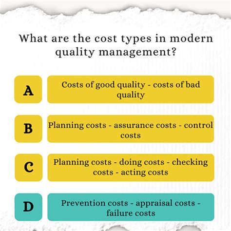 what are the cost types in modern quality management 32